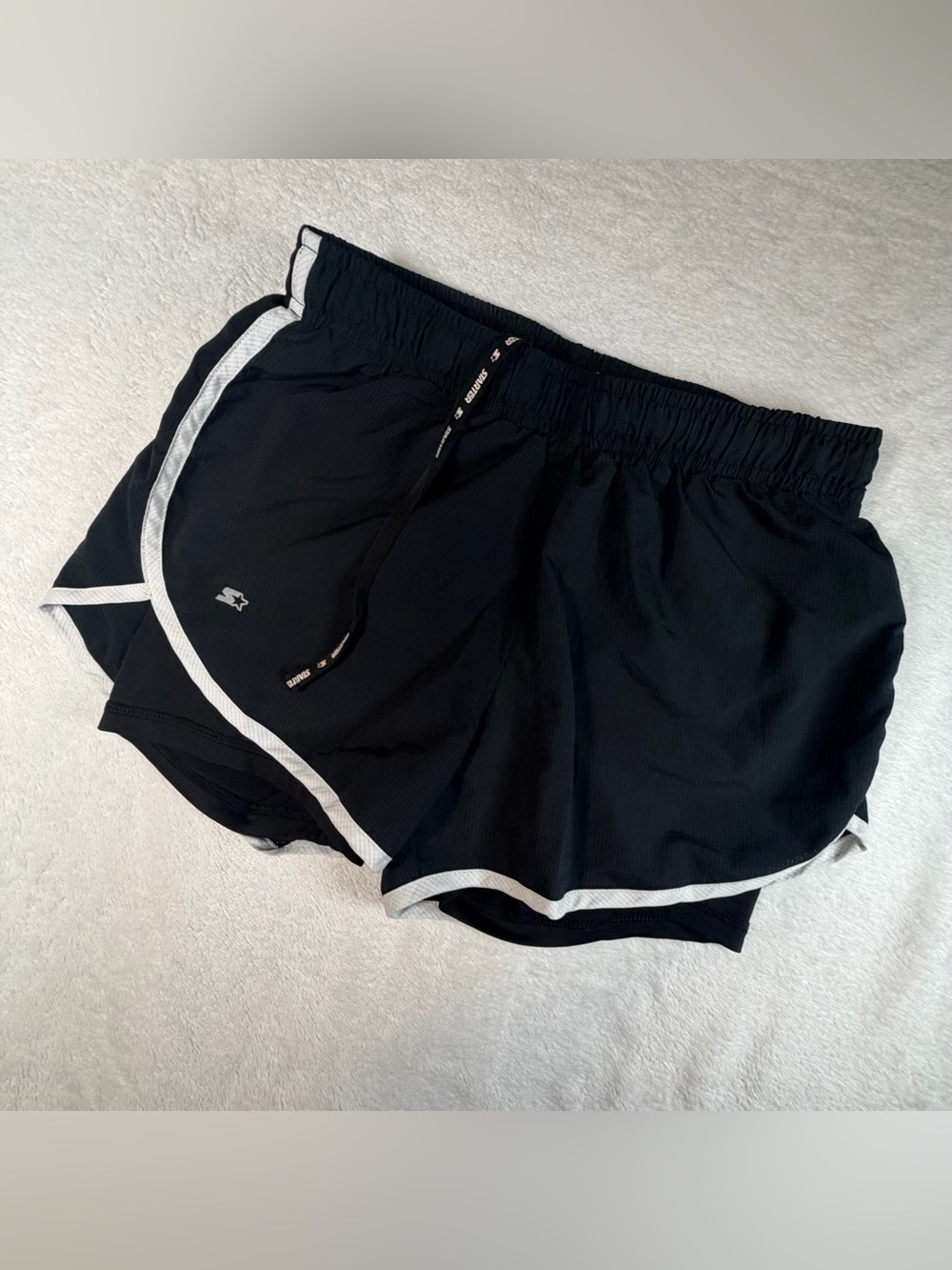 Starter Black Running Shorts with White Trim - Women